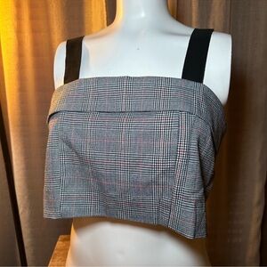 Plaid Women's Top with Black Straps